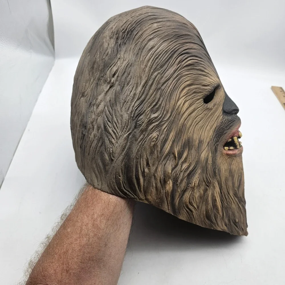 Star Wars Chewbacca Mask Lucasfilm Brown‎ Latex Adult Costume Made In Mexico